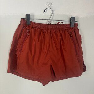 Girlfriend Collective Marble Gazelle Shorts Small Rust Red Brown